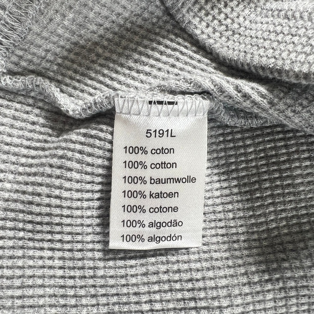 Lacoste Thermal Shirt Men's US Size 2XL (EU/XL) Grey Waffle Knit Long Sleeve VTG - Picture 6 of 10